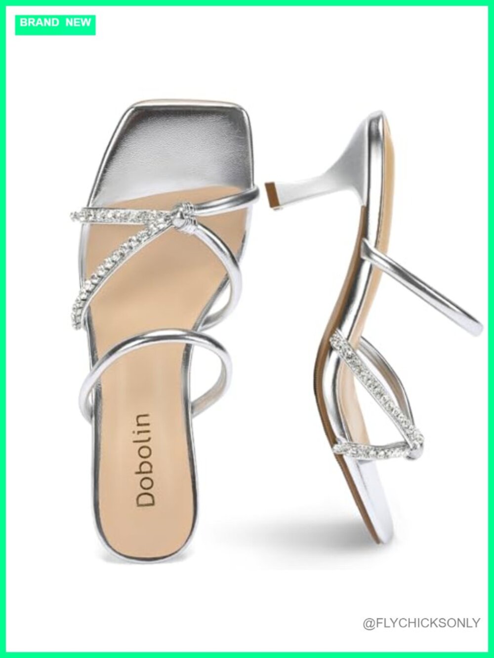 Kitten Heel Sandals Slip On Open Toe Strappy Heels for Women Comfortable Dress